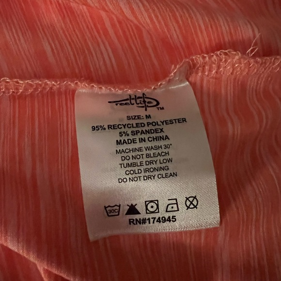 NWOT Reel Life Coral/Orange Women’s Fitted Long Sleeve Active Shirt - Picture 10 of 13